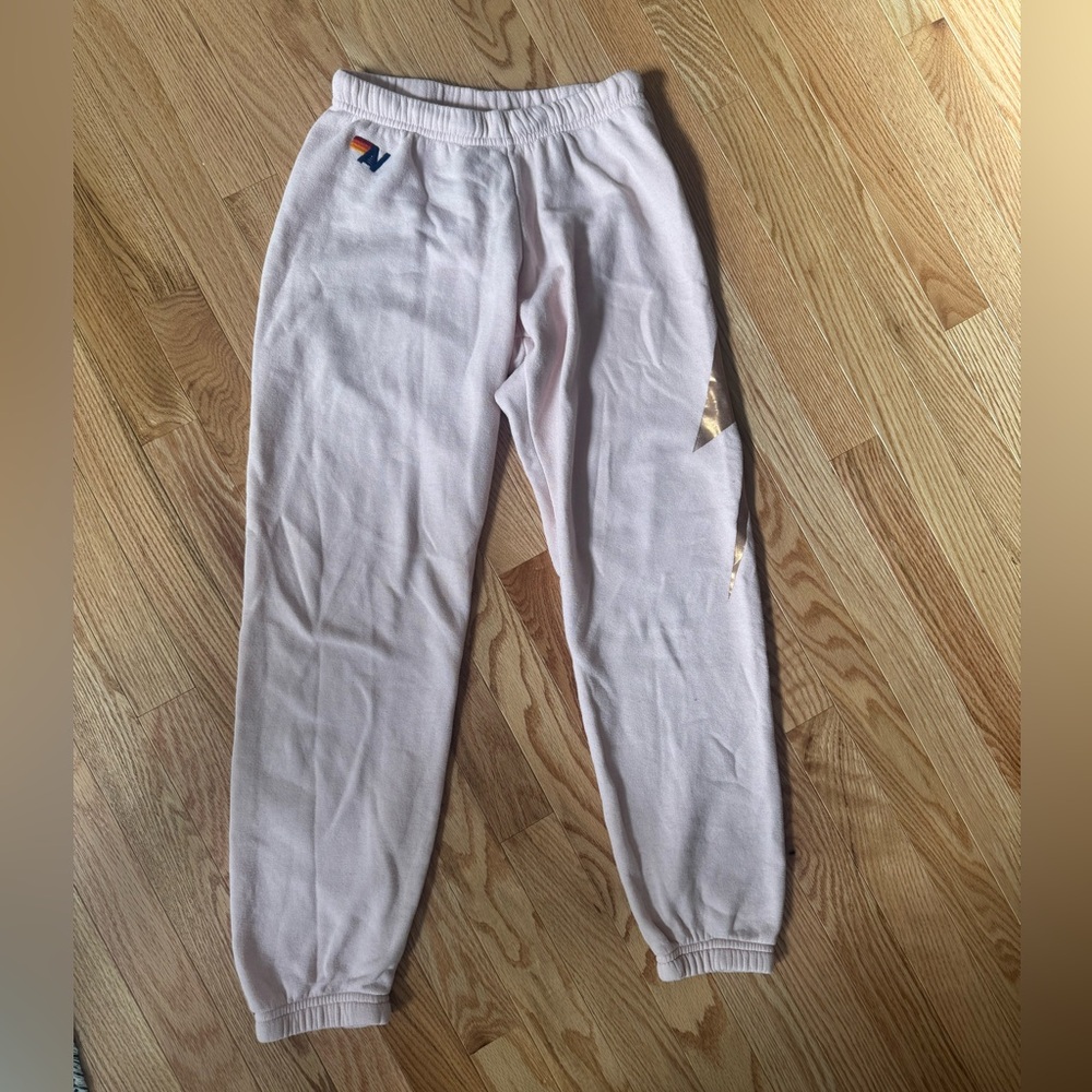 Aviator Nation bolt joggers - blush pink
